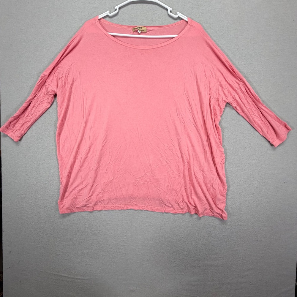 Piko Womens Top Oversized Pink Bamboo Dolman Sleeve Small